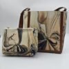 Artistic Fluid-Pattern Mother-and-Child Tote Bag Set