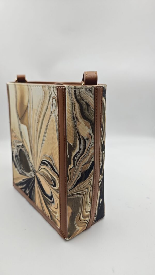 Artistic Fluid-Pattern Mother-and-Child Tote Bag Set