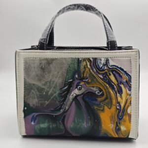 Abstract Galloping Horse Print Handbag