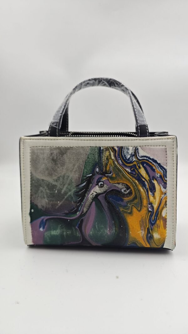 Abstract Galloping Horse Print Handbag