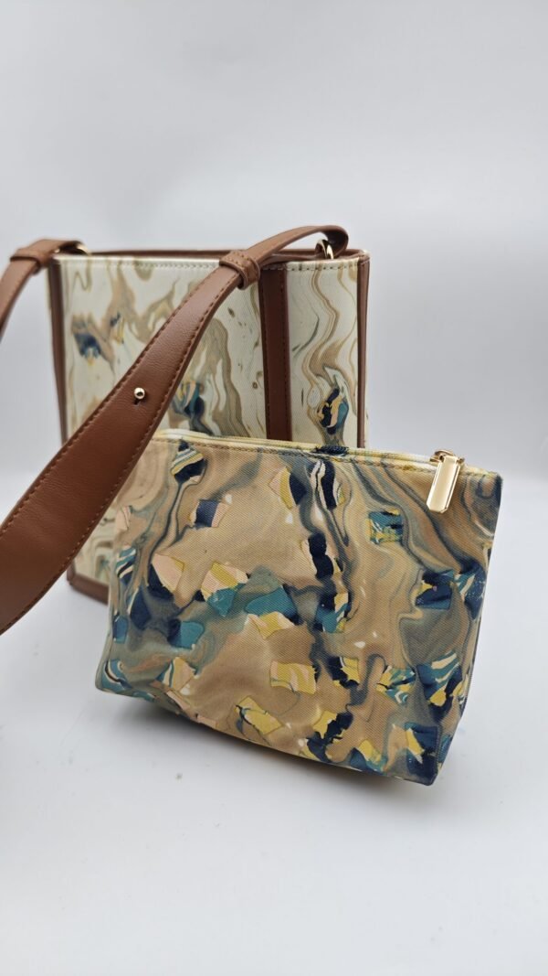 Mother-and-Child Bag Set with Beach Tide & Shell Texture
