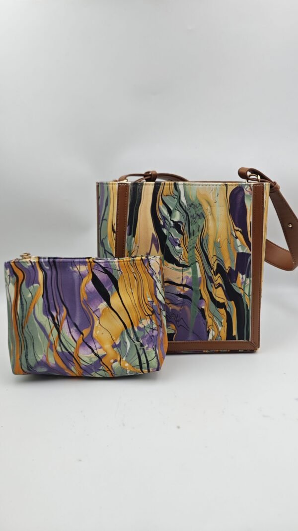 Mother-and-Child Bag Set with Twilight Iris Field Print
