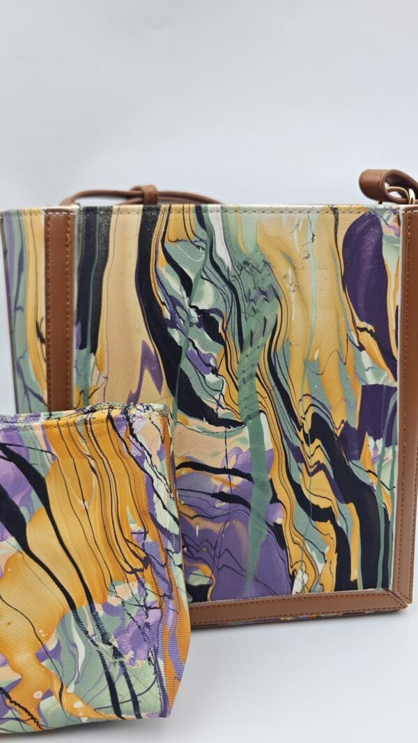 Mother-and-Child Bag Set with Twilight Iris Field Print